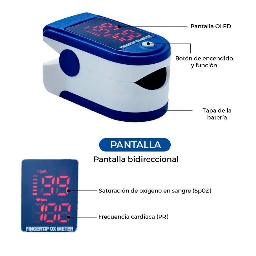 Saturometro Oximetro De Pulso Con Pilas