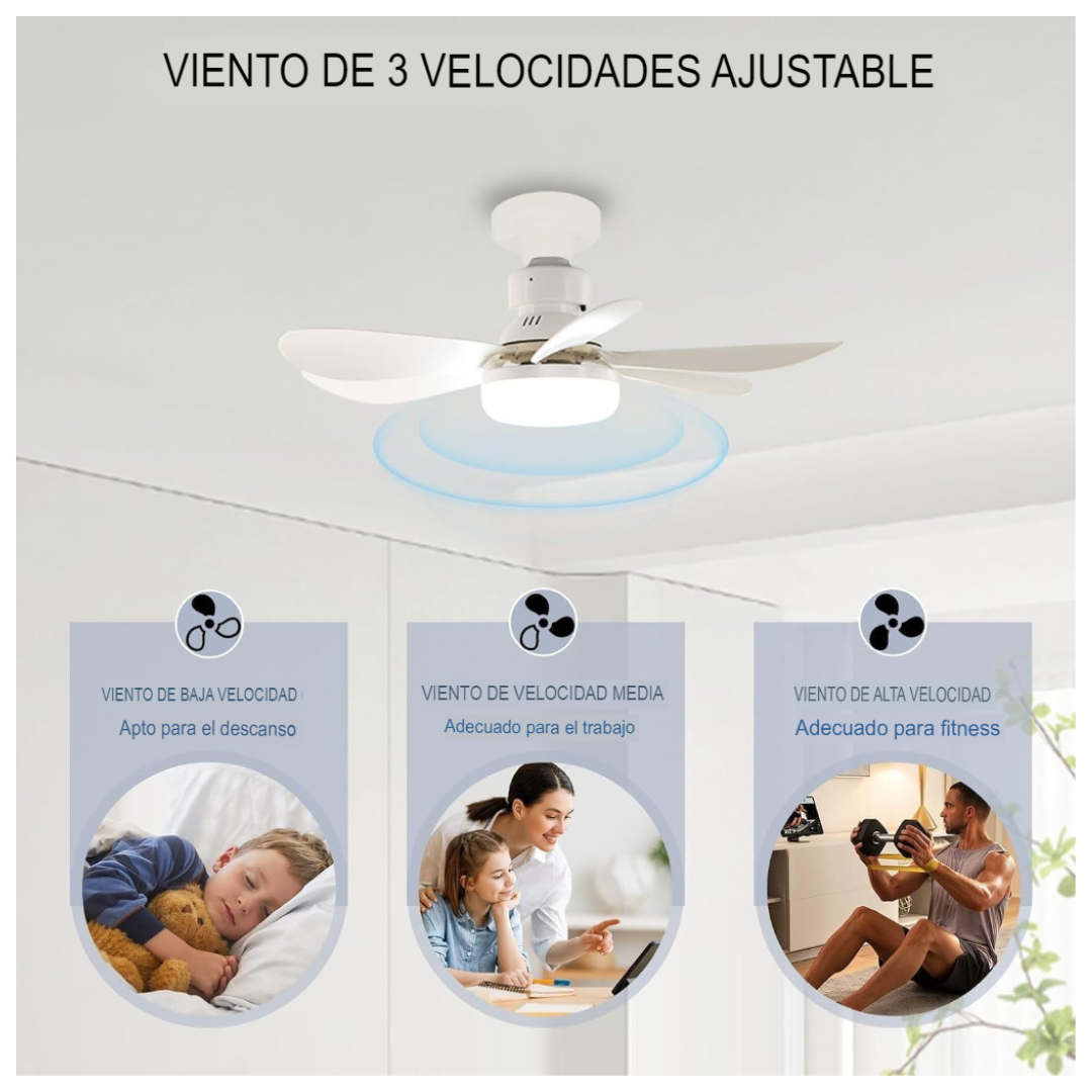 Ampolleta+Ventilador de Techo+Control