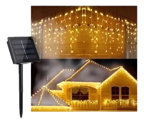 Cascada 300led Luz Solar 7mts